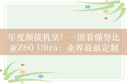 年度颜值机皇！一图看懂努比亚Z60 Ultra：业界最强定制三主摄