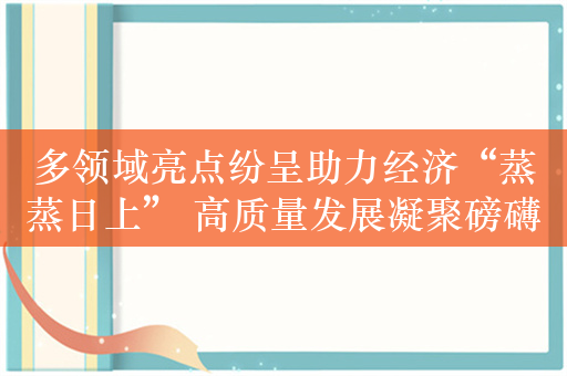 多领域亮点纷呈助力经济“蒸蒸日上” 高质量发展凝聚磅礴力量