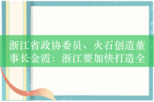 浙江省政协委员、火石创造董事长金霞：浙江要加快打造全国产业数据高地，形成差异化的优势和生态集聚路径