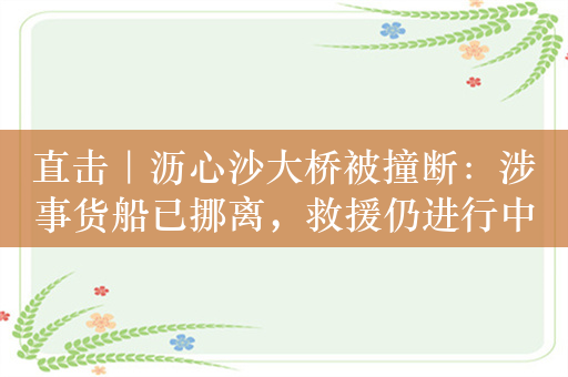 直击｜沥心沙大桥被撞断：涉事货船已挪离，救援仍进行中