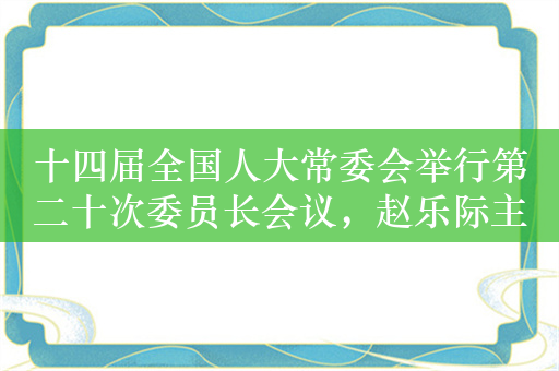 十四届全国人大常委会举行第二十次委员长会议，赵乐际主持