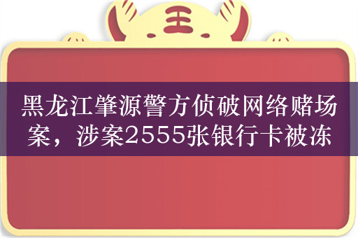 黑龙江肇源警方侦破网络赌场案，涉案2555张银行卡被冻结