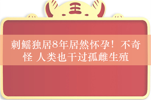 刺鳐独居8年居然怀孕！不奇怪 人类也干过孤雌生殖