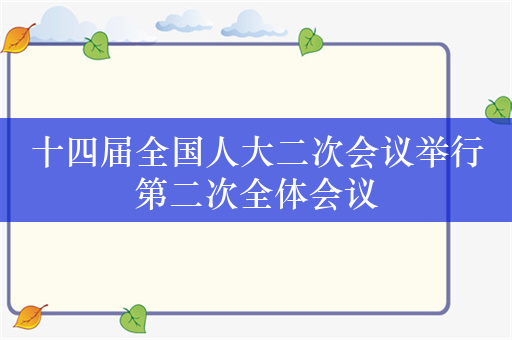 十四届全国人大二次会议举行第二次全体会议