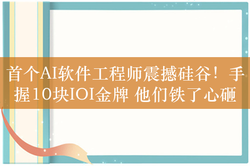 首个AI软件工程师震撼硅谷！手握10块IOI金牌 他们铁了心砸掉程序员饭碗