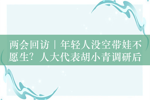 两会回访｜年轻人没空带娃不愿生？人大代表胡小青调研后献策