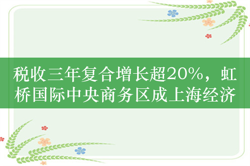 税收三年复合增长超20%，虹桥国际中央商务区成上海经济增长极