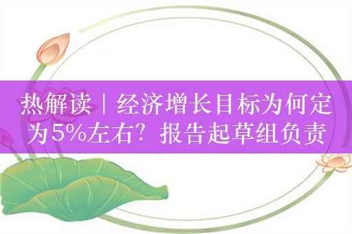 热解读｜经济增长目标为何定为5%左右？报告起草组负责人回应