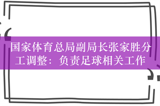 国家体育总局副局长张家胜分工调整：负责足球相关工作