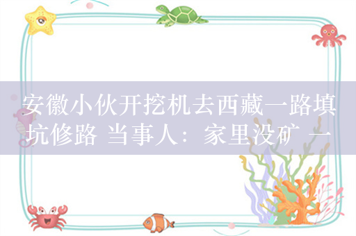 安徽小伙开挖机去西藏一路填坑修路 当事人：家里没矿 一路可能要花费十几万