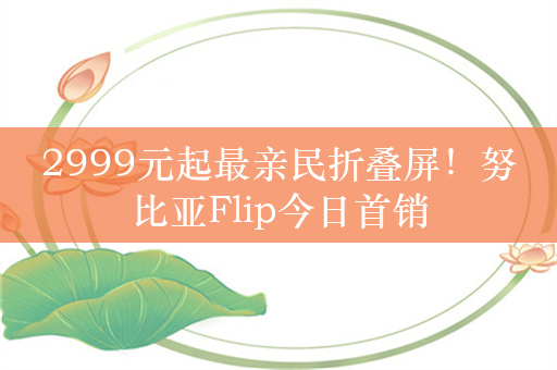 2999元起最亲民折叠屏！努比亚Flip今日首销