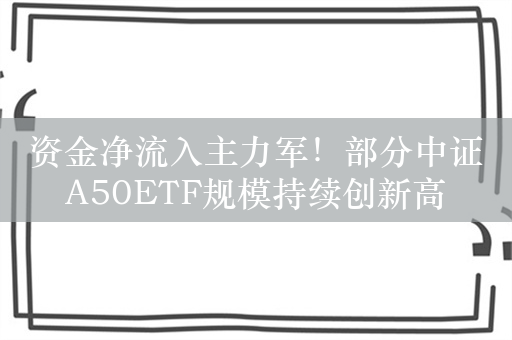 资金净流入主力军！部分中证A50ETF规模持续创新高