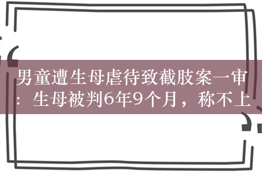 男童遭生母虐待致截肢案一审：生母被判6年9个月，称不上诉