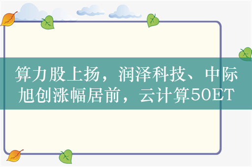 算力股上扬，润泽科技、中际旭创涨幅居前，云计算50ETF（516630）涨超1%