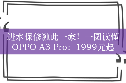 进水保修独此一家！一图读懂OPPO A3 Pro：1999元起