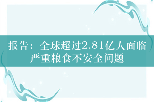 报告：全球超过2.81亿人面临严重粮食不安全问题