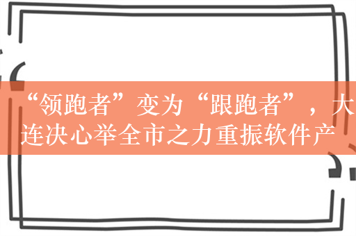 “领跑者”变为“跟跑者”，大连决心举全市之力重振软件产业