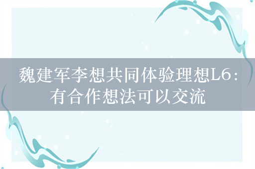 魏建军李想共同体验理想L6：有合作想法可以交流