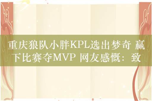 重庆狼队小胖KPL选出梦奇 赢下比赛夺MVP 网友感慨：致敬胖猫