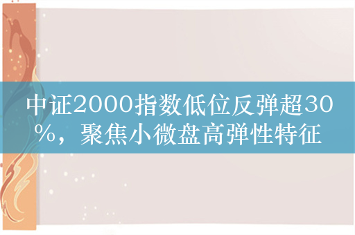 中证2000指数低位反弹超30%，聚焦小微盘高弹性特征