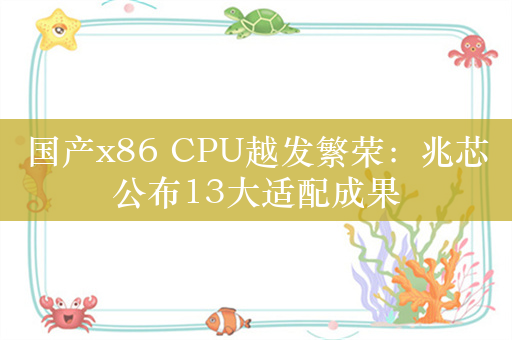 国产x86 CPU越发繁荣：兆芯公布13大适配成果