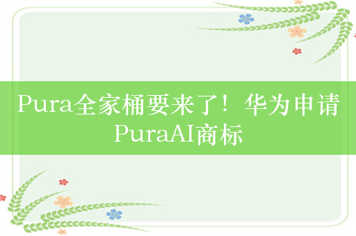 Pura全家桶要来了！华为申请PuraAI商标