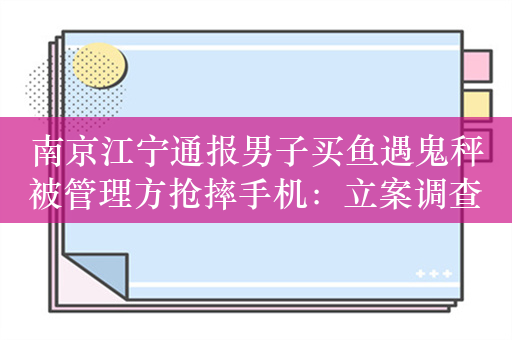 南京江宁通报男子买鱼遇鬼秤被管理方抢摔手机：立案调查