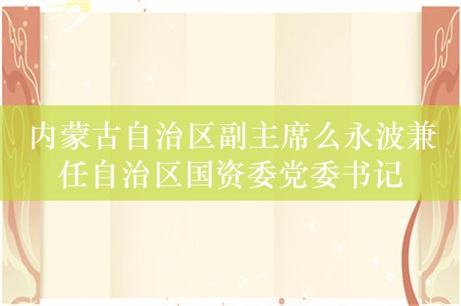 内蒙古自治区副主席么永波兼任自治区国资委党委书记