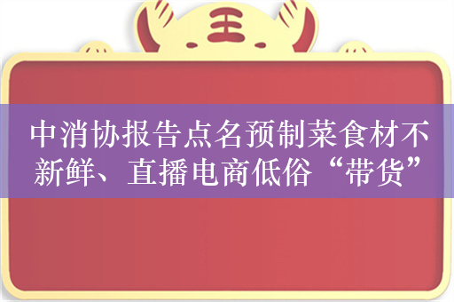 中消协报告点名预制菜食材不新鲜、直播电商低俗“带货”等