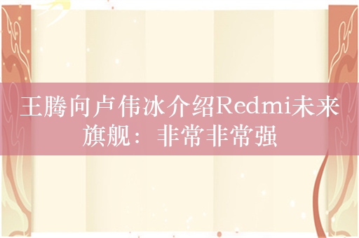 王腾向卢伟冰介绍Redmi未来旗舰：非常非常强