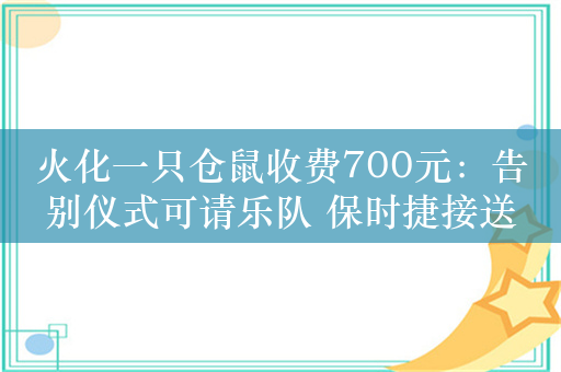 火化一只仓鼠收费700元：告别仪式可请乐队 保时捷接送