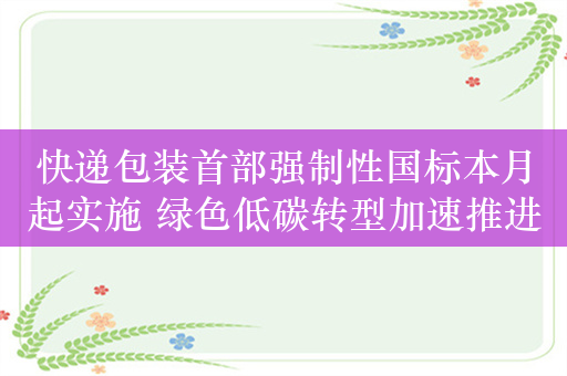 快递包装首部强制性国标本月起实施 绿色低碳转型加速推进