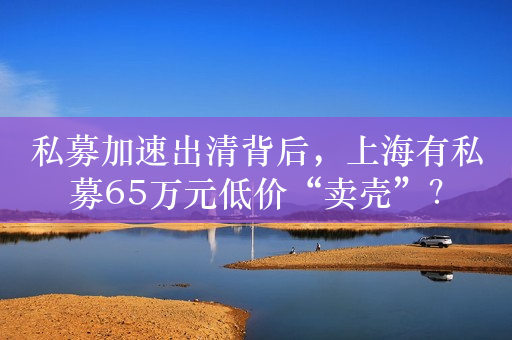 私募加速出清背后，上海有私募65万元低价“卖壳”？