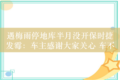 遇梅雨停地库半月没开保时捷发霉：车主感谢大家关心 车不要了是玩笑话