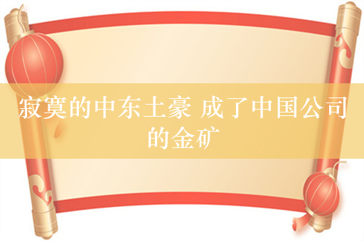 寂寞的中东土豪 成了中国公司的金矿