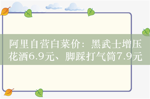 阿里自营白菜价：黑武士增压花洒6.9元、脚踩打气筒7.9元