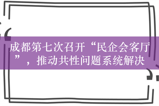 成都第七次召开“民企会客厅”，推动共性问题系统解决