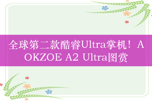 全球第二款酷睿Ultra掌机！AOKZOE A2 Ultra图赏