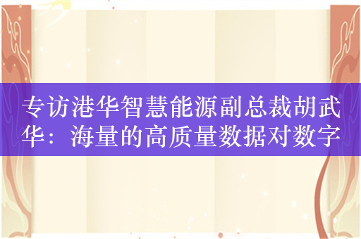 专访港华智慧能源副总裁胡武华：海量的高质量数据对数字化十分重要，数据治理问题亟须攻克