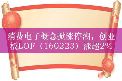 消费电子概念掀涨停潮，创业板LOF（160223）涨超2%