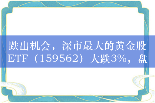 跌出机会，深市最大的黄金股ETF（159562）大跌3%，盘中获资金抢筹