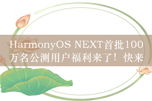 HarmonyOS NEXT首批100万名公测用户福利来了！快来“我的华为”App解锁惊喜