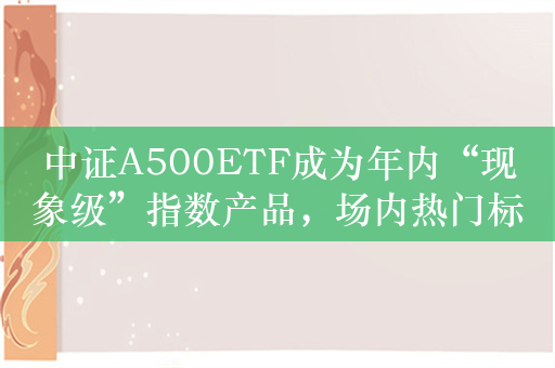 中证A500ETF成为年内“现象级”指数产品，场内热门标的A500ETF（159339）上市以来吸金逾50亿元