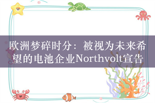 欧洲梦碎时分：被视为未来希望的电池企业Northvolt宣告破产