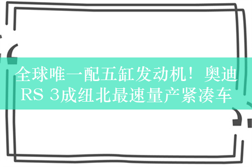 全球唯一配五缸发动机！奥迪RS 3成纽北最速量产紧凑车