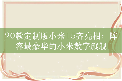 20款定制版小米15齐亮相：阵容最豪华的小米数字旗舰