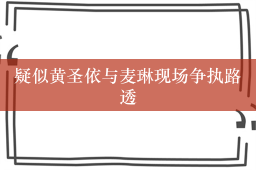 疑似黄圣依与麦琳现场争执路透