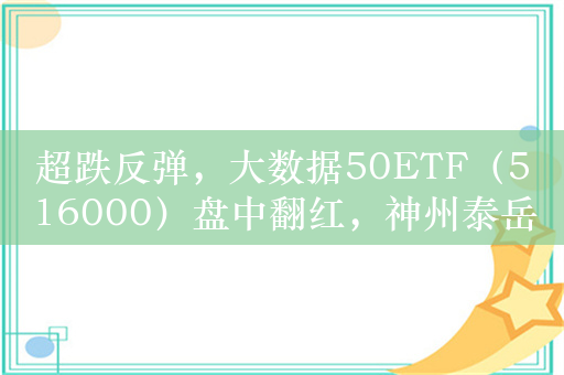 超跌反弹，大数据50ETF（516000）盘中翻红，神州泰岳涨超5%