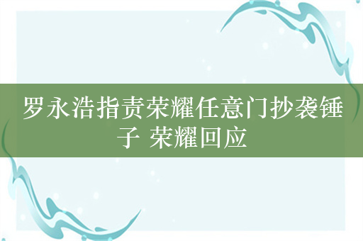 罗永浩指责荣耀任意门抄袭锤子 荣耀回应