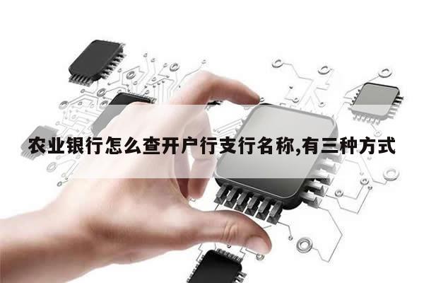 农业银行怎么查开户行支行名称,有三种方式